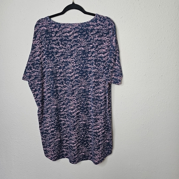 LuLaRoe Polka Dot Irma Tunic Shirt Blue Pink Size M Medium Hi Lo Hem Oversized - Picture 6 of 8